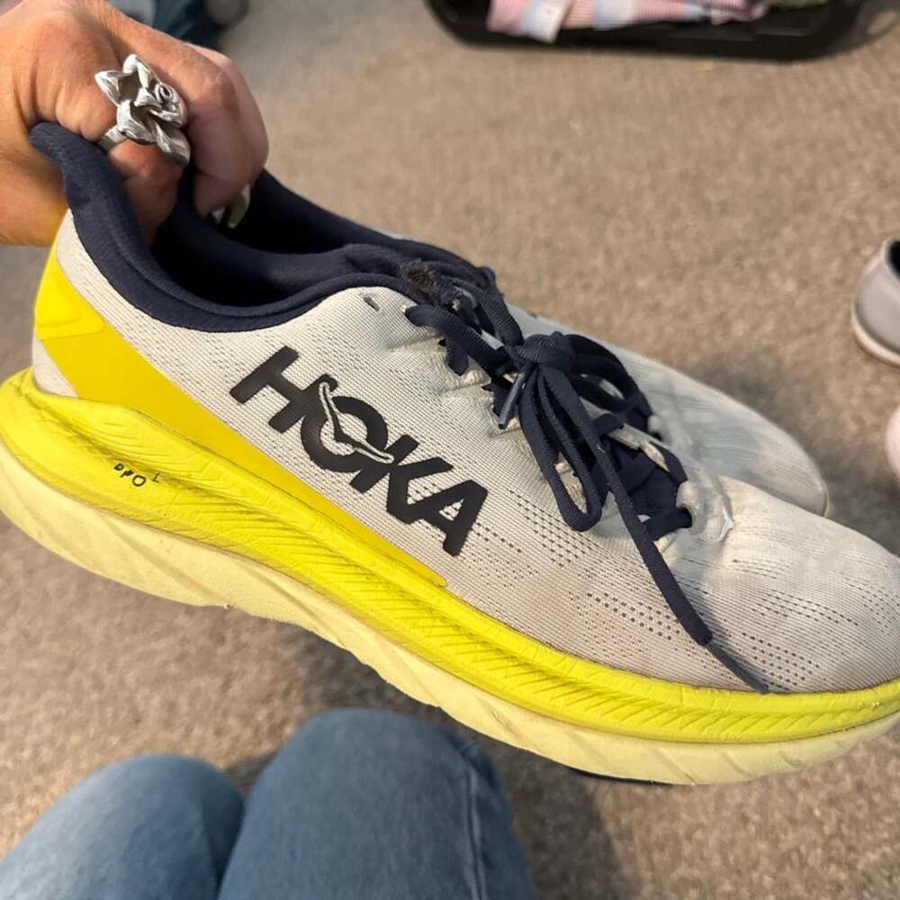 Hoka Mach 4 Running Shoes Grey Yellow 10